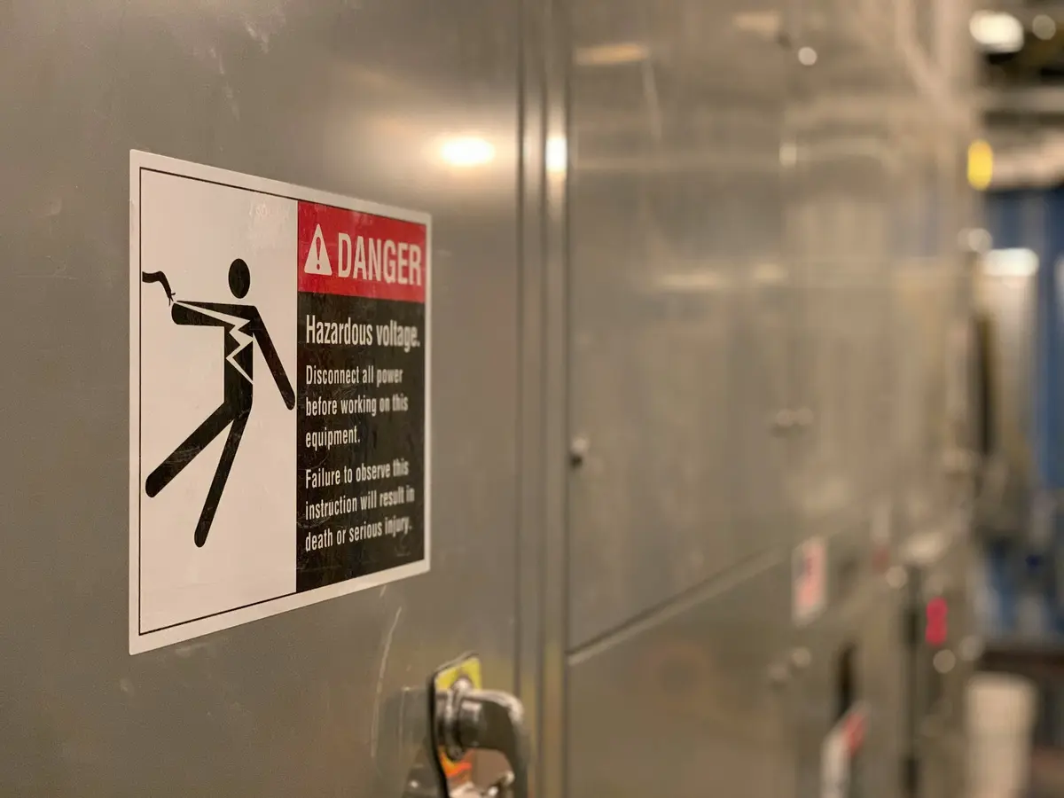 Industrial health and safety sign